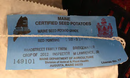 Certified Seed Potato Tag